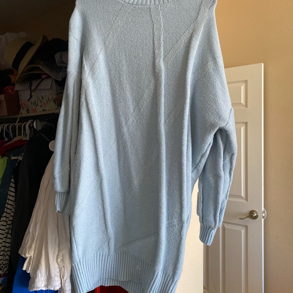 Lulu's Blue Long Sleeve Sweater Dress